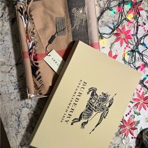 Burberry Beige and Black Checkered Scarf